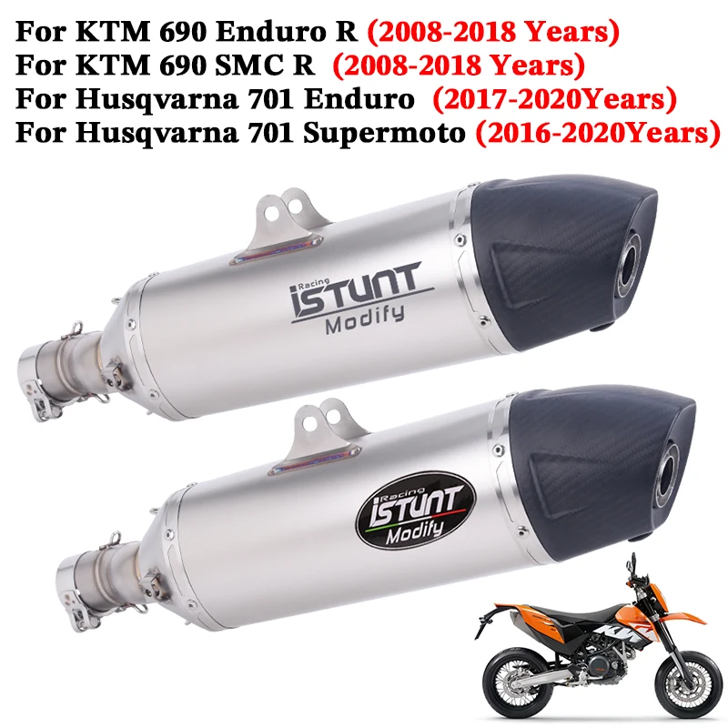 

Slip On For KTM 690 KTM690 Enduro R SMC R 2008 - 2018 Motorcycle Exhaust Escape System Mid Link Pipe Carbon Muffler DB Killer