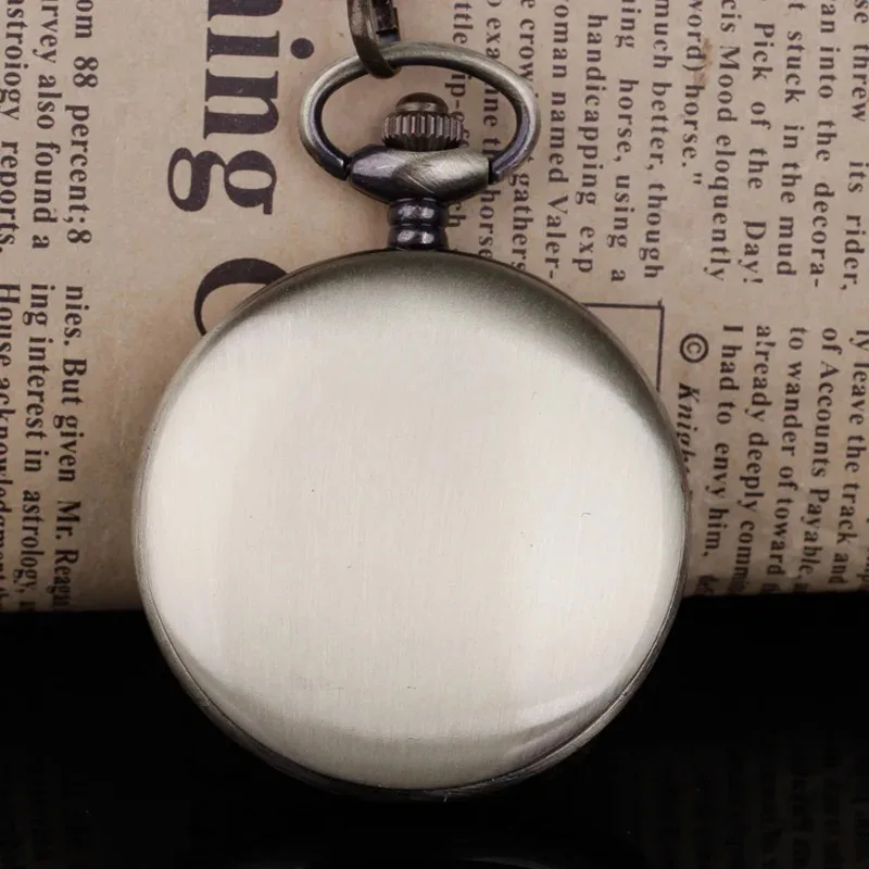 Antique Pure Color Smooth Quartz Pocket Watch High Quality Steampunk Chain Clock Necklace Pendant Relogio Masculino
