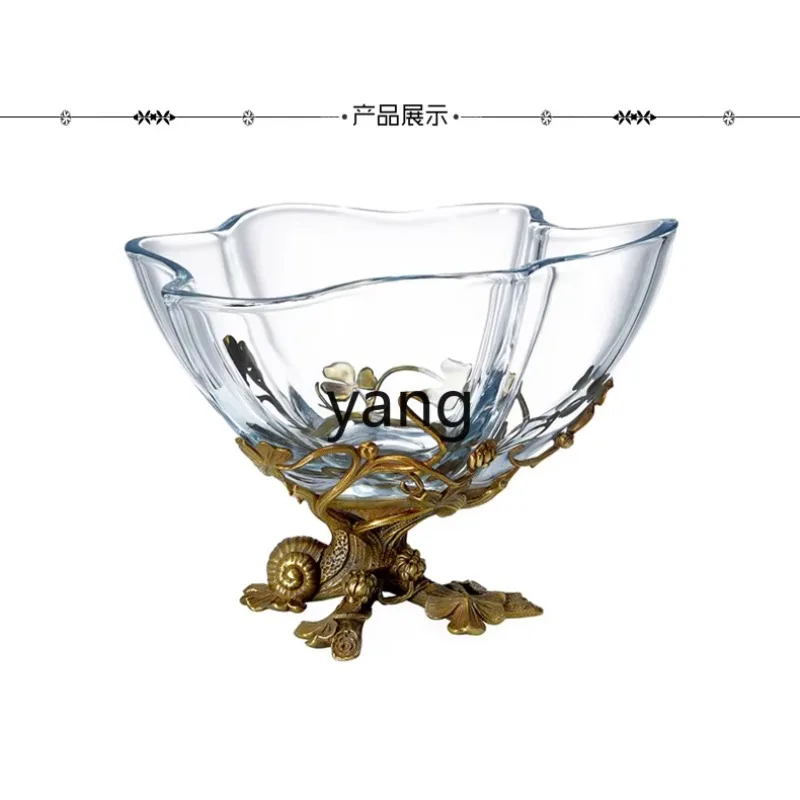 lmm Luxury High-End Creative Glass Fruit Plate Decoration Desktop Crafts Fruit Plate