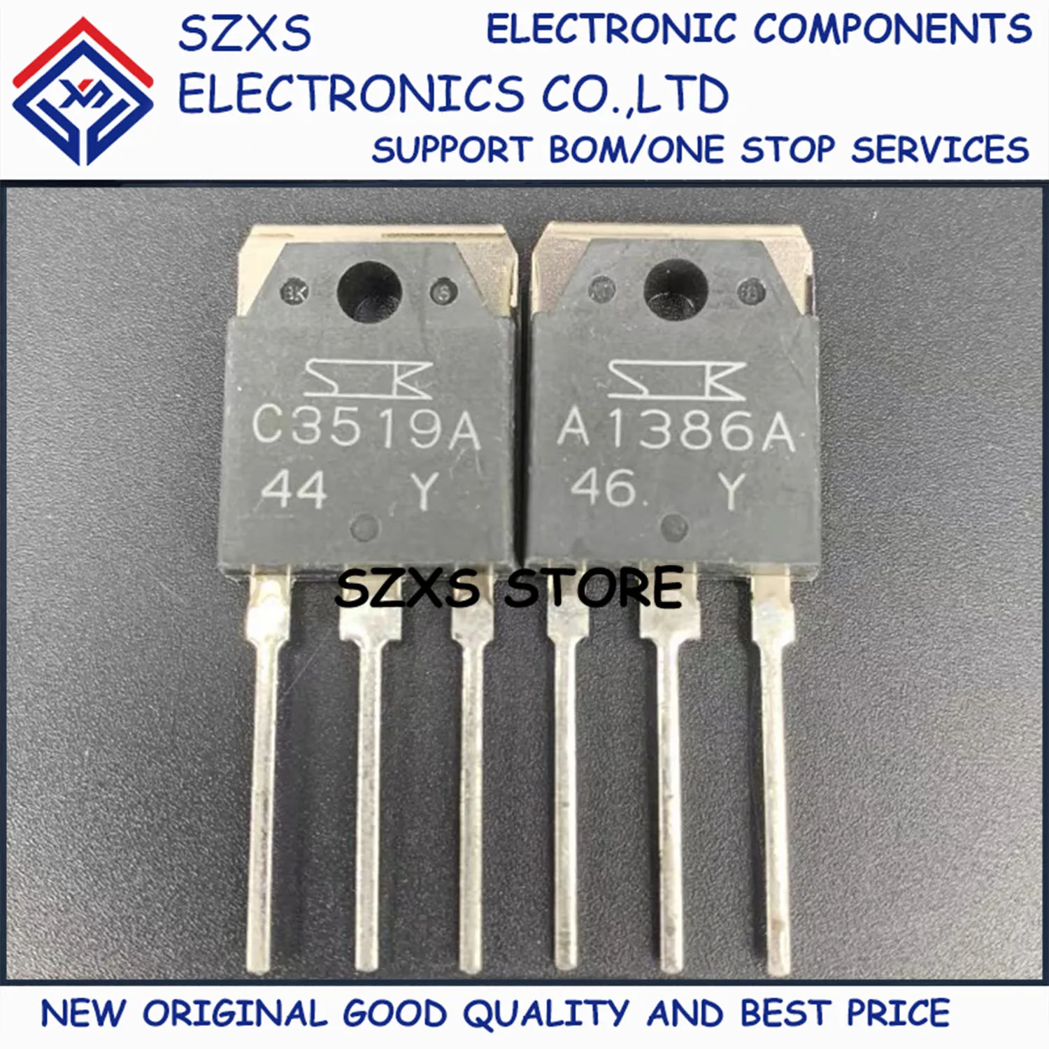 

New Original 5Pairs 2SA1386A A1386A + 2SC3519A C3519A TO-3P Audio Amplifier Transistor In Stock Good Quality