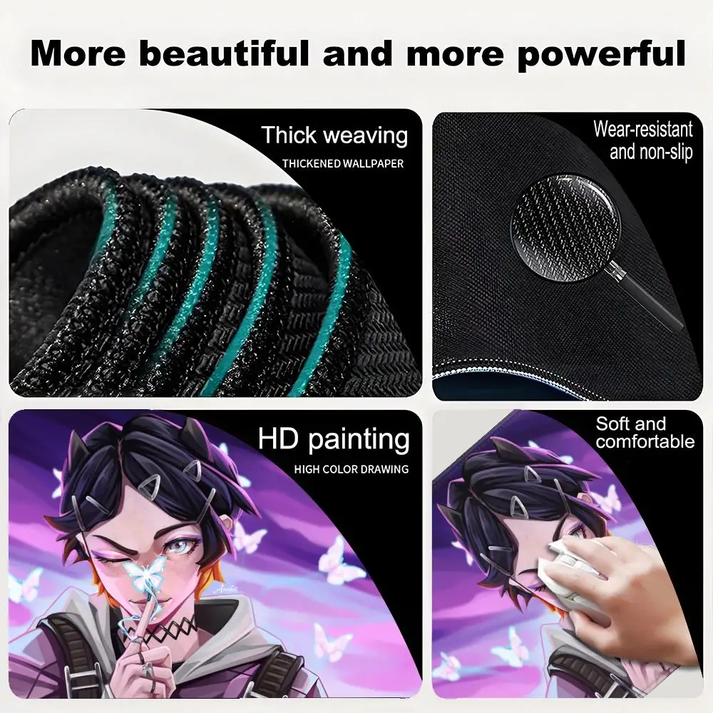 HotGame Valorant clove Mouse Pad Desk Mouse Pad Cute HD Desk Pad Extended Gaming Keyboard Mats Large 100x50cm XXL Gamer Mousepad