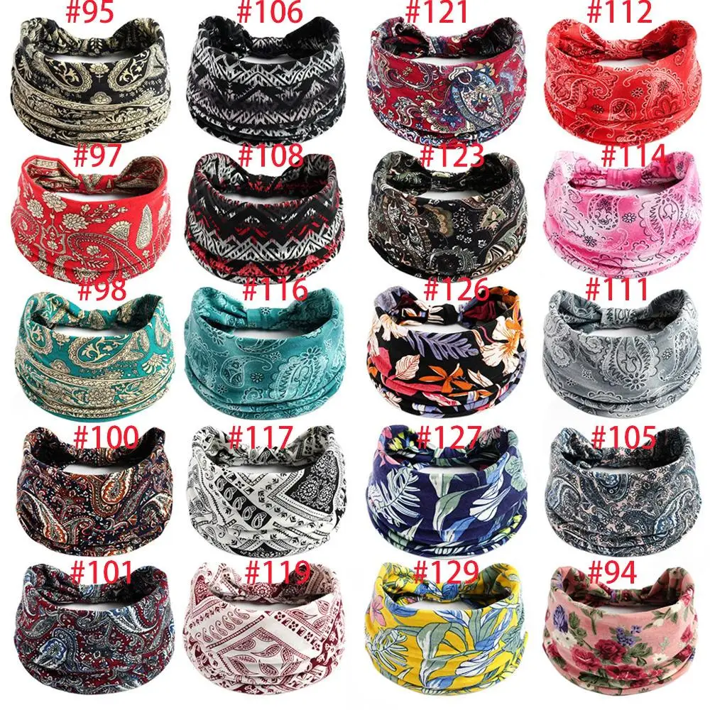 Hot Cross Knot Turban Girls Hair Bands Vintage Yoga Headband Ladies Headwear Bohemian Hairbands