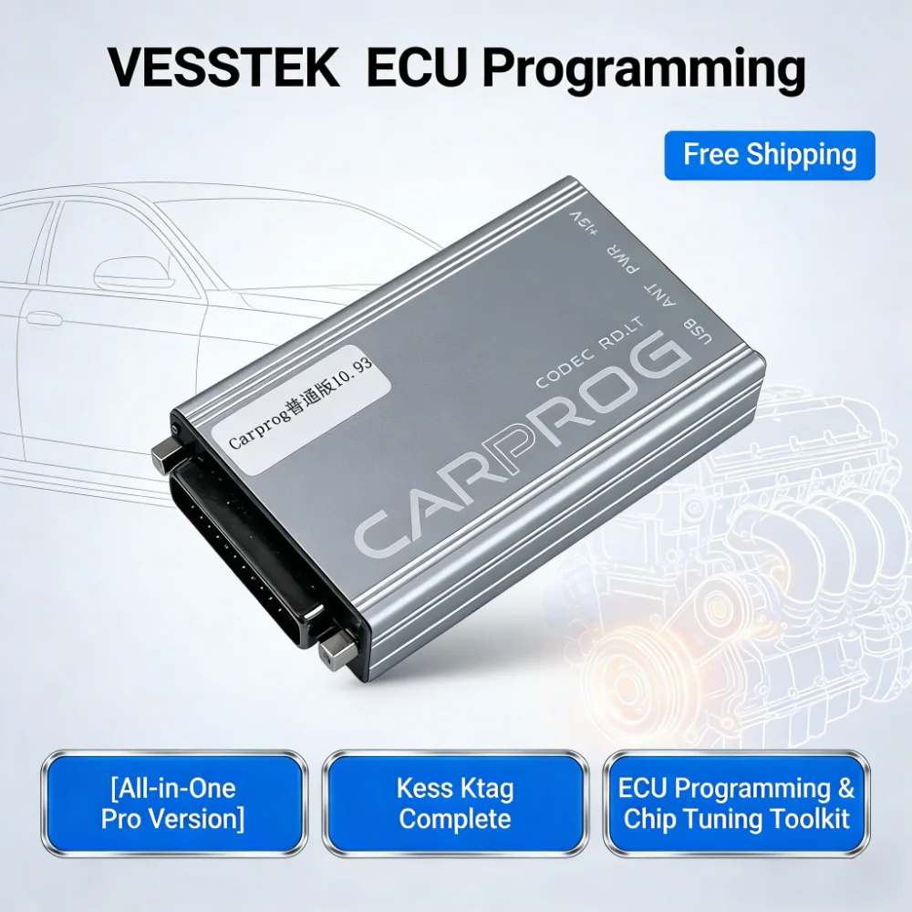 VESSTEK-Carprog V13.77 V8.21 V10.93 Full Adapter Car Prog  Diagnostic ECU Programmer For Radio/Dash/IMMO/ECU Auto Repair Tool