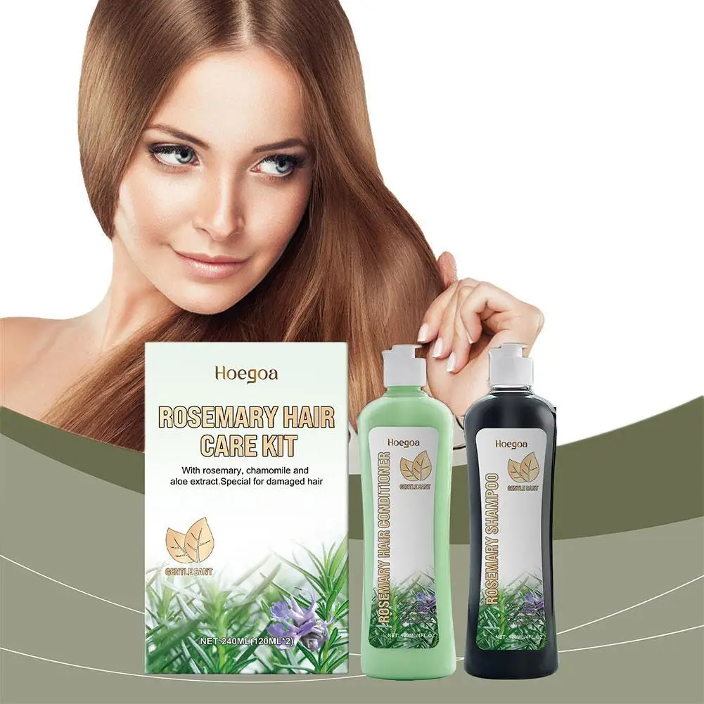 Natürliches Rosmarin-Shampoo- und Spülungsset, passend für Trockenheit, verfilztes Haar