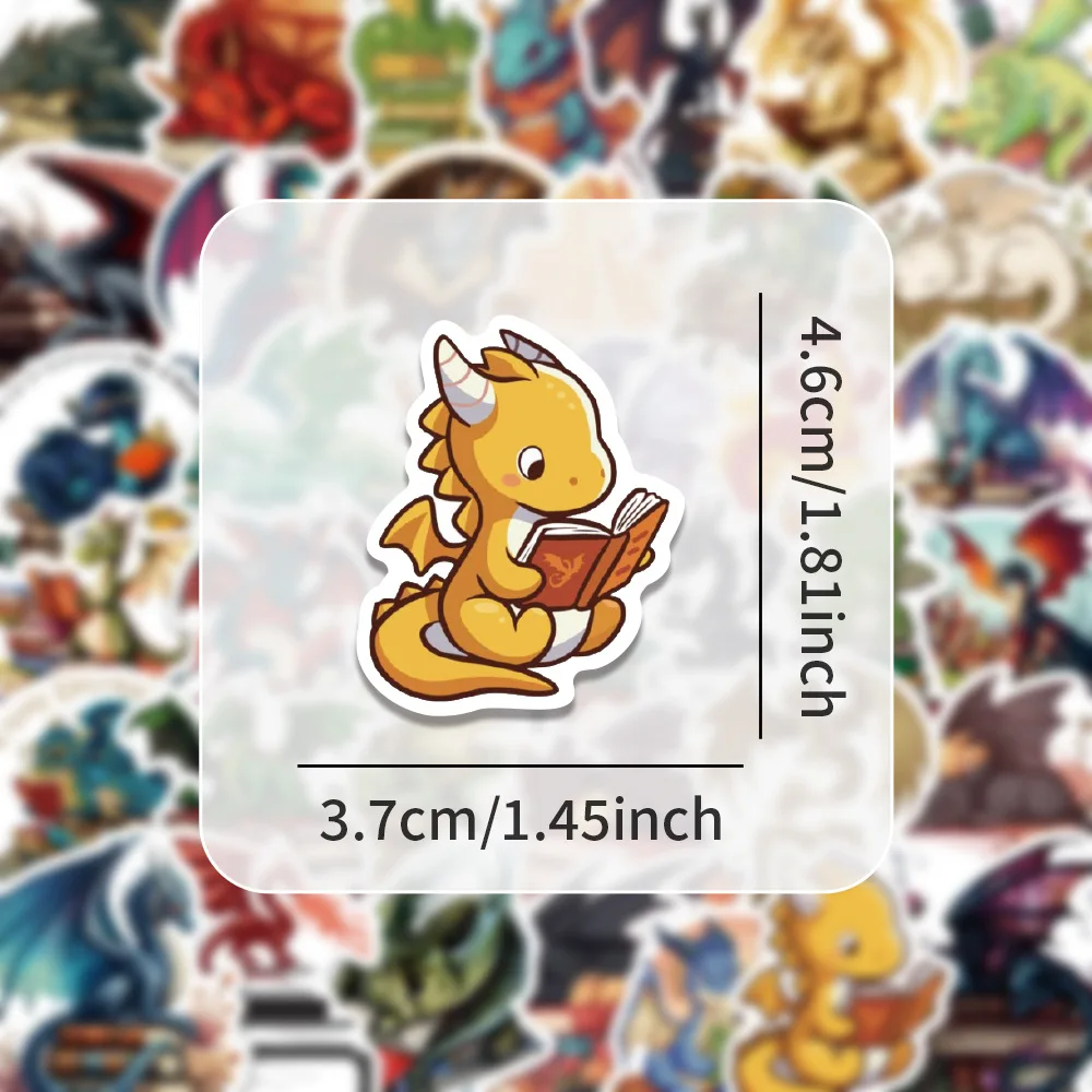 50PCS Bibliothekar Drachen Cartoon Bild Graffiti Dekorative Koffer Wasser Tasse Skateboard Gitarre Wasserdichte Aufkleber Kinder Spielzeug