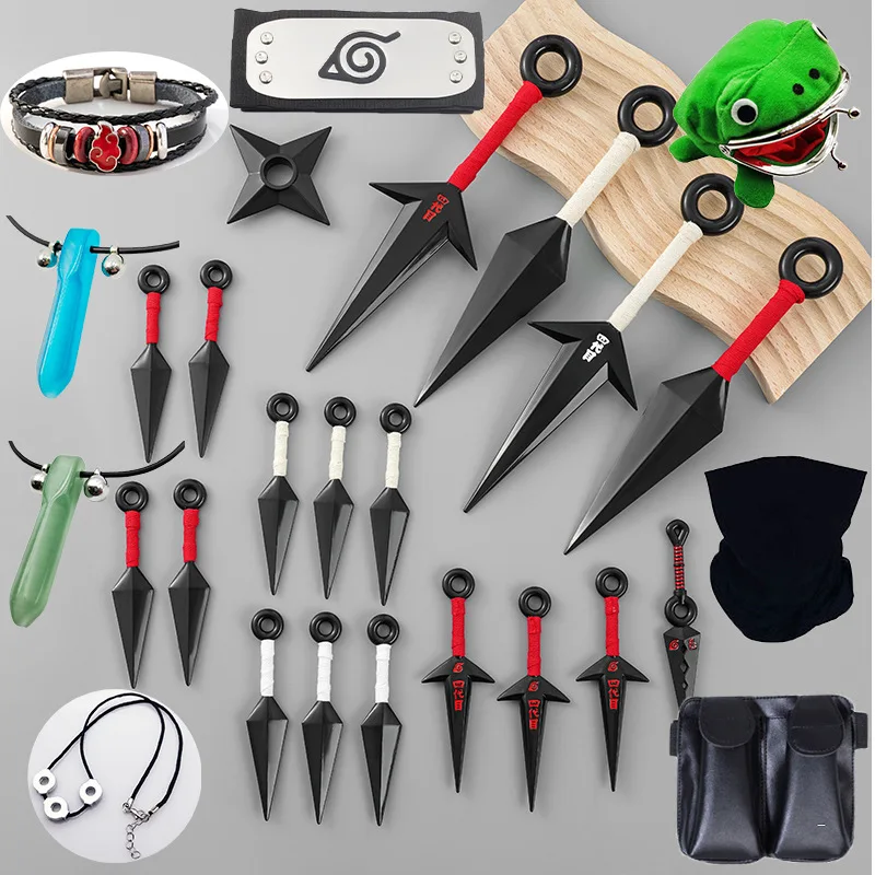 Dardos de Naruto Shippuden para niños, juguetes de colección de plástico, Arma de frente, Anime, Kunai, Cosplay, 1-3 piezas