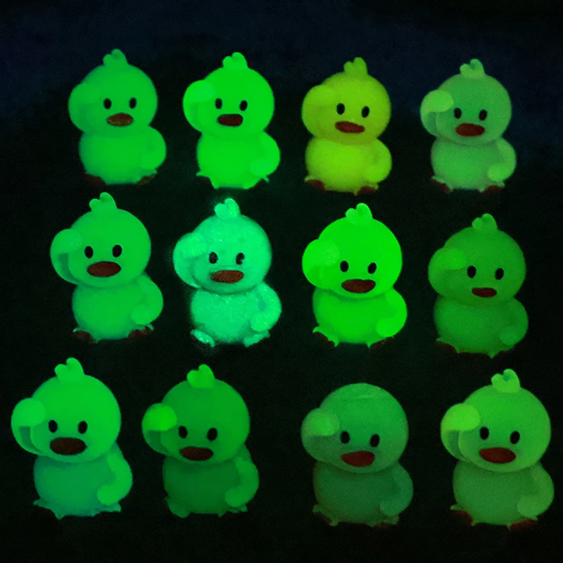 1PC Home Decoration Luminous Mini Waving Duckling Moss Microlandscape Miniature Duck Figurines Fairy Garden Accessories