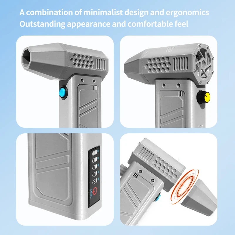 Imagem -03 - Portátil Tipo-c Recarga Air Blower Turbo Jet Fan Power Display Poderoso Computador Poeira Soprando Ferramentas de Limpeza 140000rpm