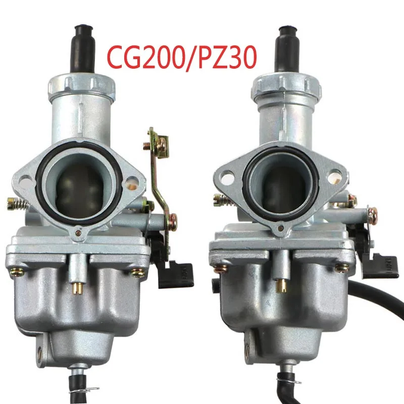 CG200 Motorcycle Carburetor PZ30 Manual Carb For 175- 250cc Dirt Pit Bike ATV Motocross CM200 XL250 TRX250 XR200 Motorbike 30MM