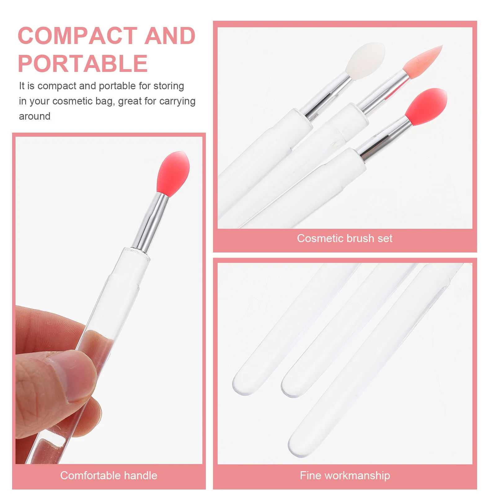 Applicateur de rouge à lèvres en Silicone, 6 pièces, brosse à lèvres, outil de maquillage, applicateur de baume à lèvres, brosses pratiques pour femmes