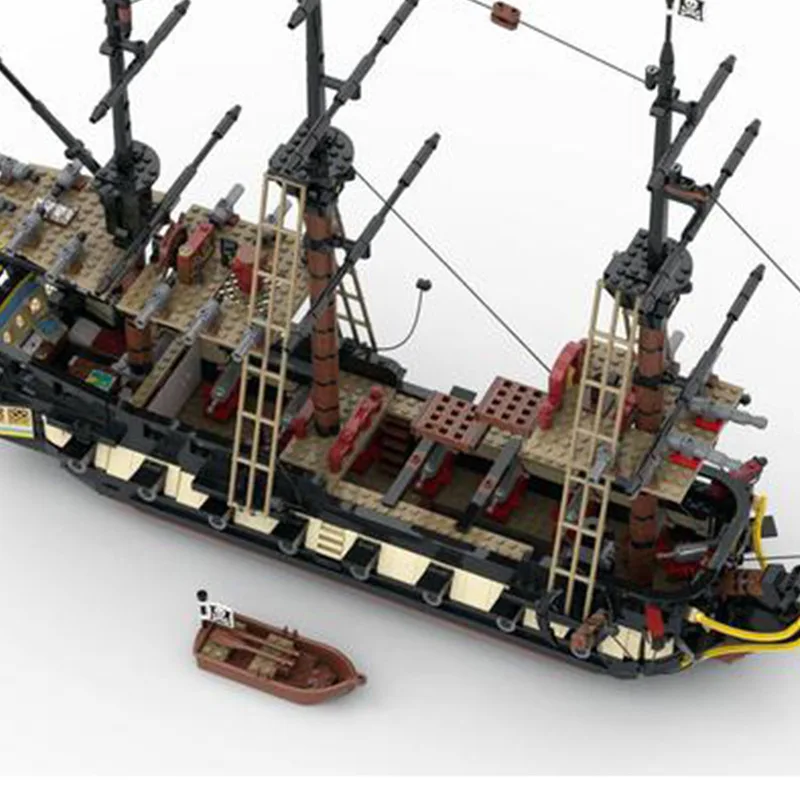 MOC Building Blocks Royal Navy Warship Model MOC Pirate Ship Exploration Bricks Modular Privateer Frigate Children\'s Toy Gift