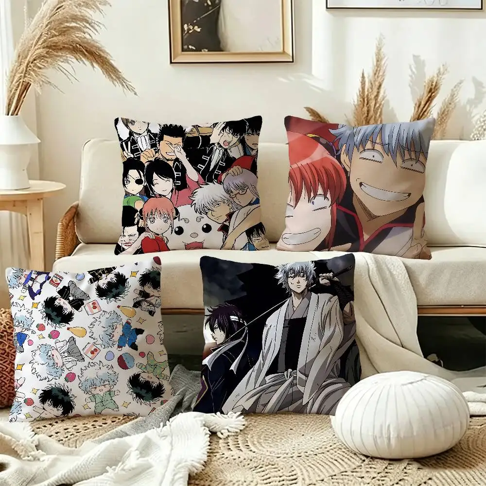 Funny Japanese GINTAMA Pillow Cover Design cushion Cover decor Holiday Decorati