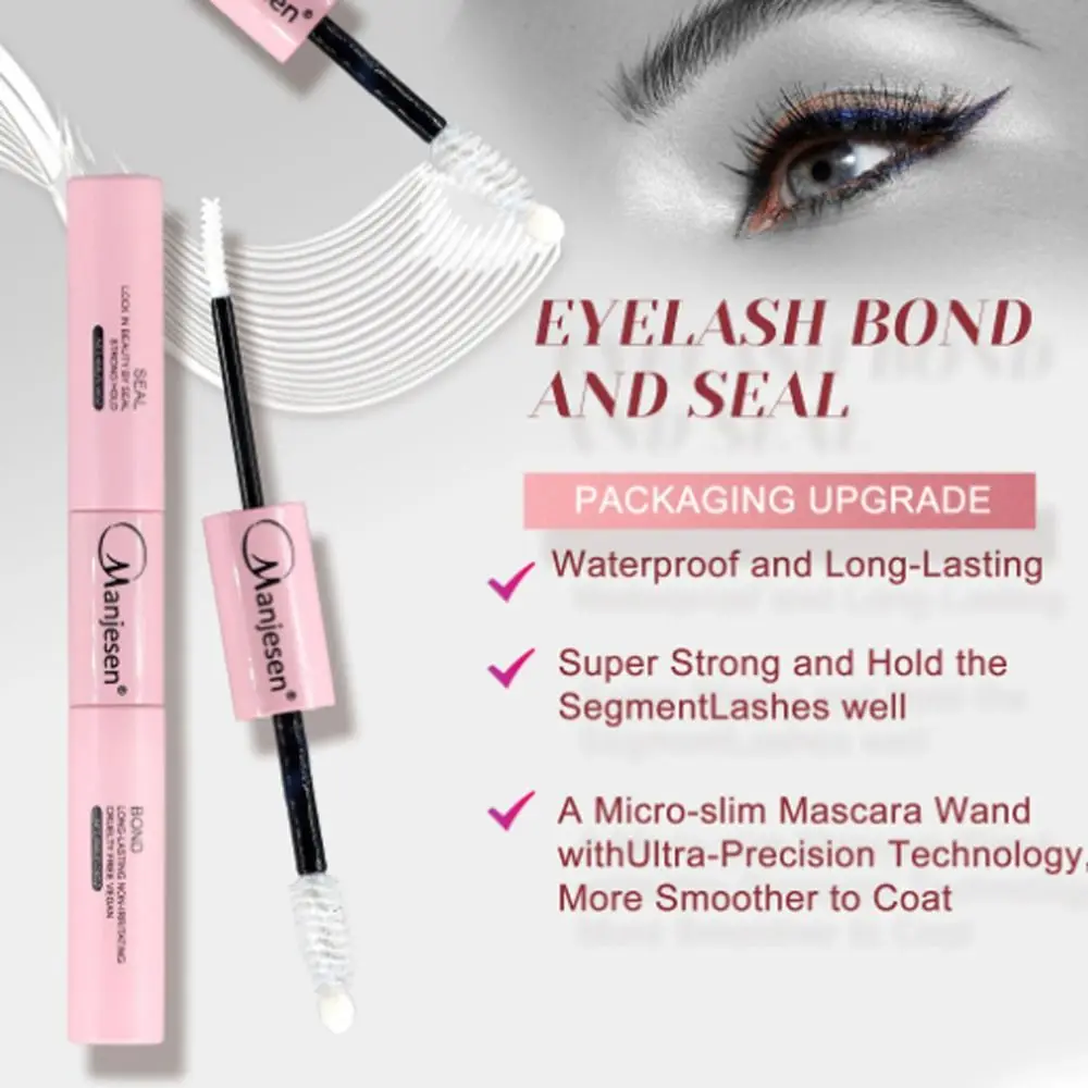 Hot 10 ML Lash Bond and Seal Lasting Clear Coating Cluster Lash Glue Tasteless Raincoat Strong 2 in1 Glue for Cluster Lash