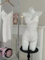Combinaison sexy pour femme à imprimé floral, avec dentelle, sans manches, coupe ajustée, justaucorps, combinaison d'été, lingerie sexy, vêtements de nuit 4