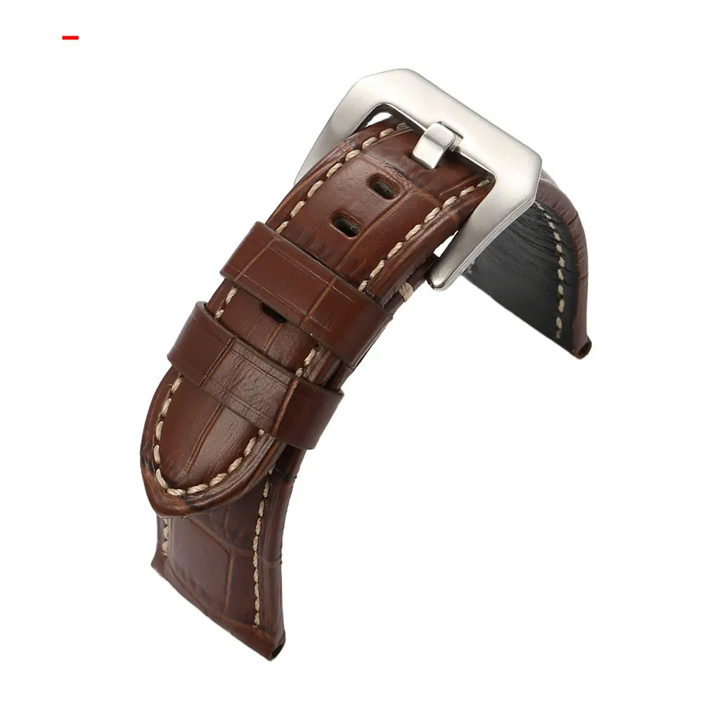 Geprägtes Echtleder-Uhrenarmband für Herren 20 22 24 26mm Business Vintage-Stil Ersatz-Kalbsleder-Uhrenband