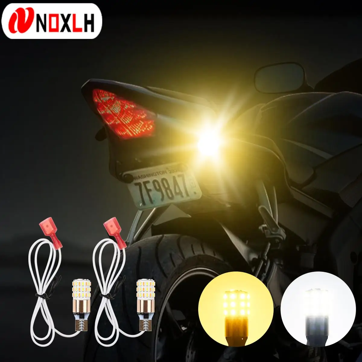 T10 Width Indicator LED Motorcycle Signal Light T15 3014 W5W Tail Bulb White Yellow Two-color Turn Signal Motorcycle Accessories