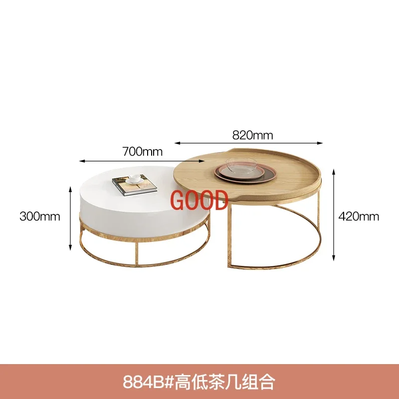 Tavolino da salotto Mobile TV Combinazione tavolino rotondo a scomparsa