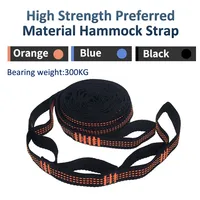 2Pcs Hammock Straps Special Reinforced Polyester Straps 5 Ring High Load-Bearing Barbed Black Outdoor Camping Hammock Straps