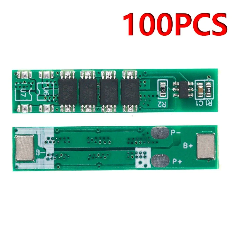 100PCS Single 3.7V lithium battery protection board 4 MOS 18650 polymer protection board 7.5A working current