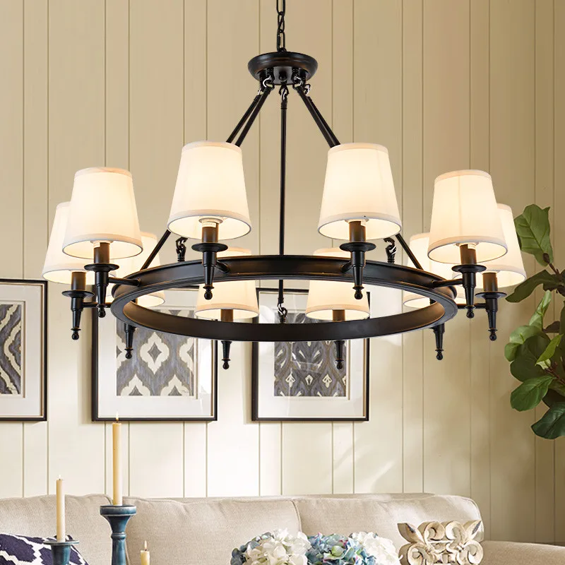 

Mid century chandelier Black Vintage Chandelier Bedroom Kitchen island E14 candle chandelier wrought iron