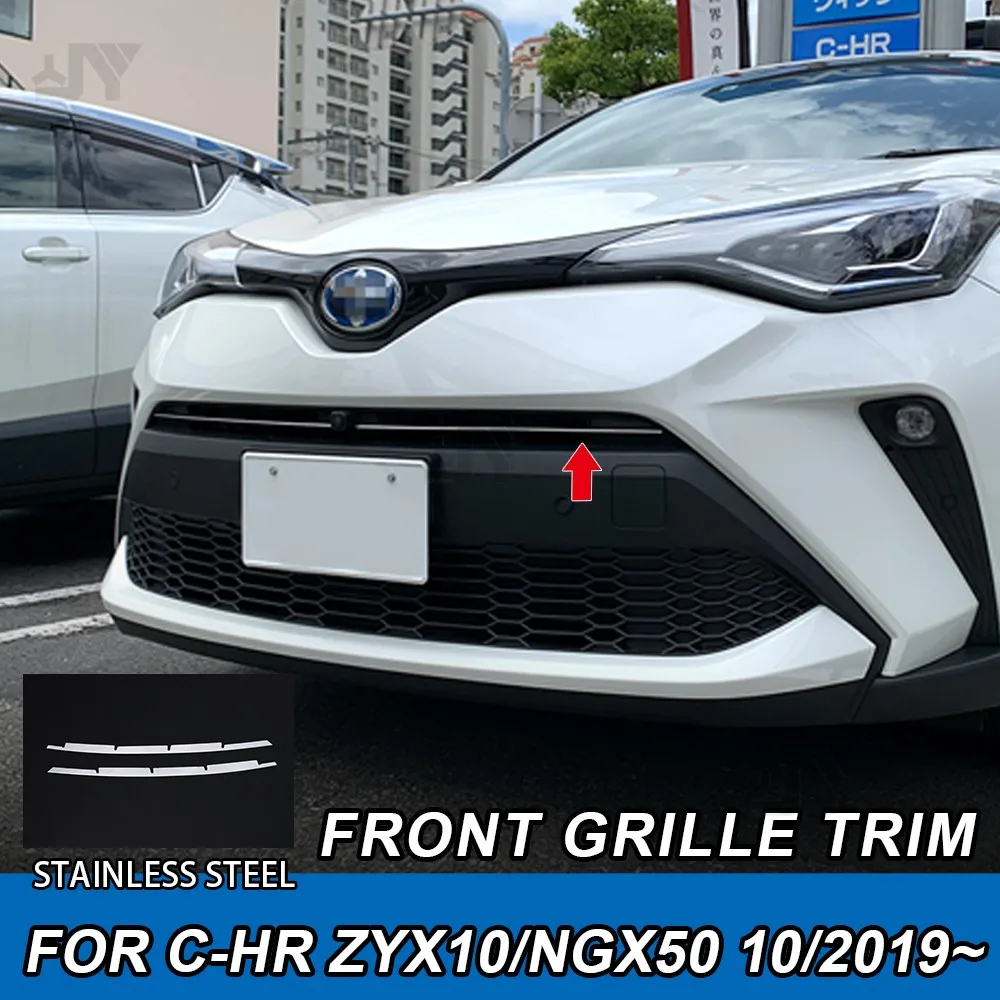 2 SZT. Do TOYOTA C-HR ZYX10/NGX50 2019 SUS304 Chromowane Nakładki Ochronne na Grille Samochodowe, Akcesoria Dekoracyjne, Naklejki