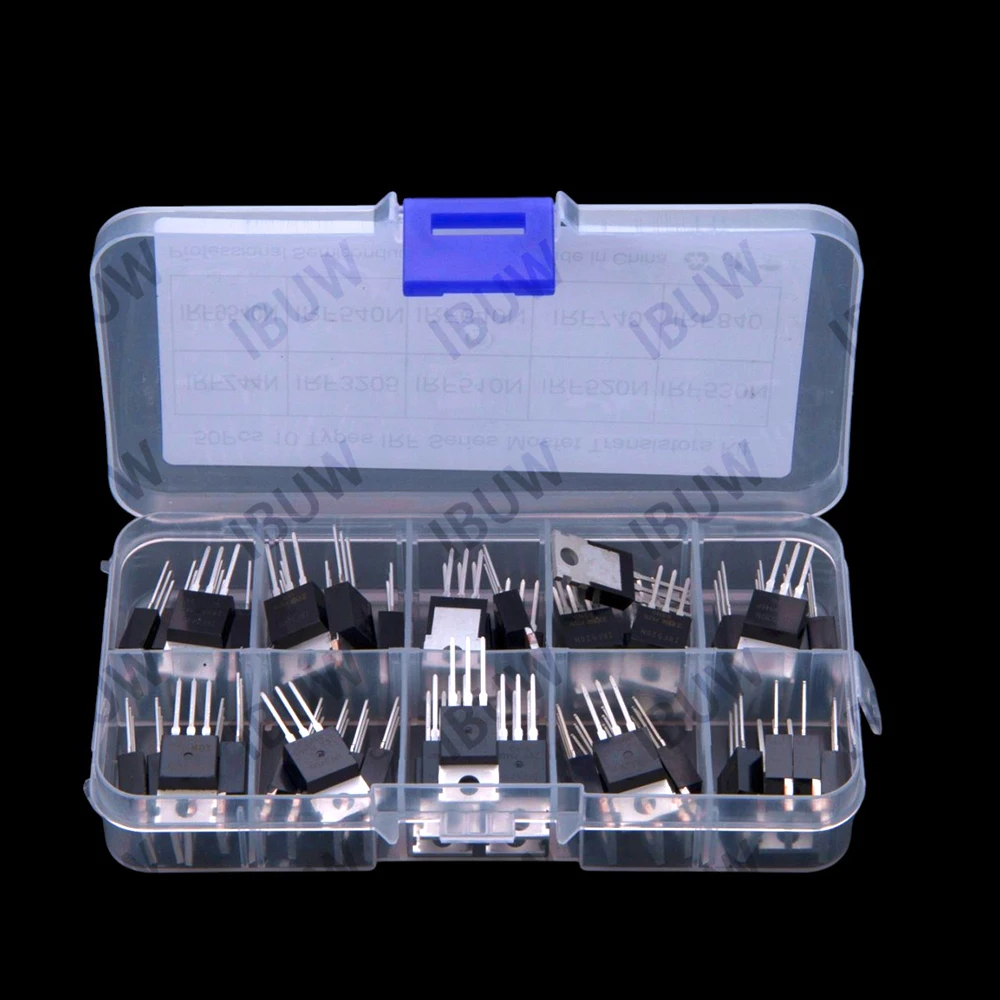 10 Valores TO-220 ​ ​ 50 PCS IRF MOSFET IRFZ44 IRF3205 IRF510 IRF520 embalados em encapsulamento TO-220 de furo passante