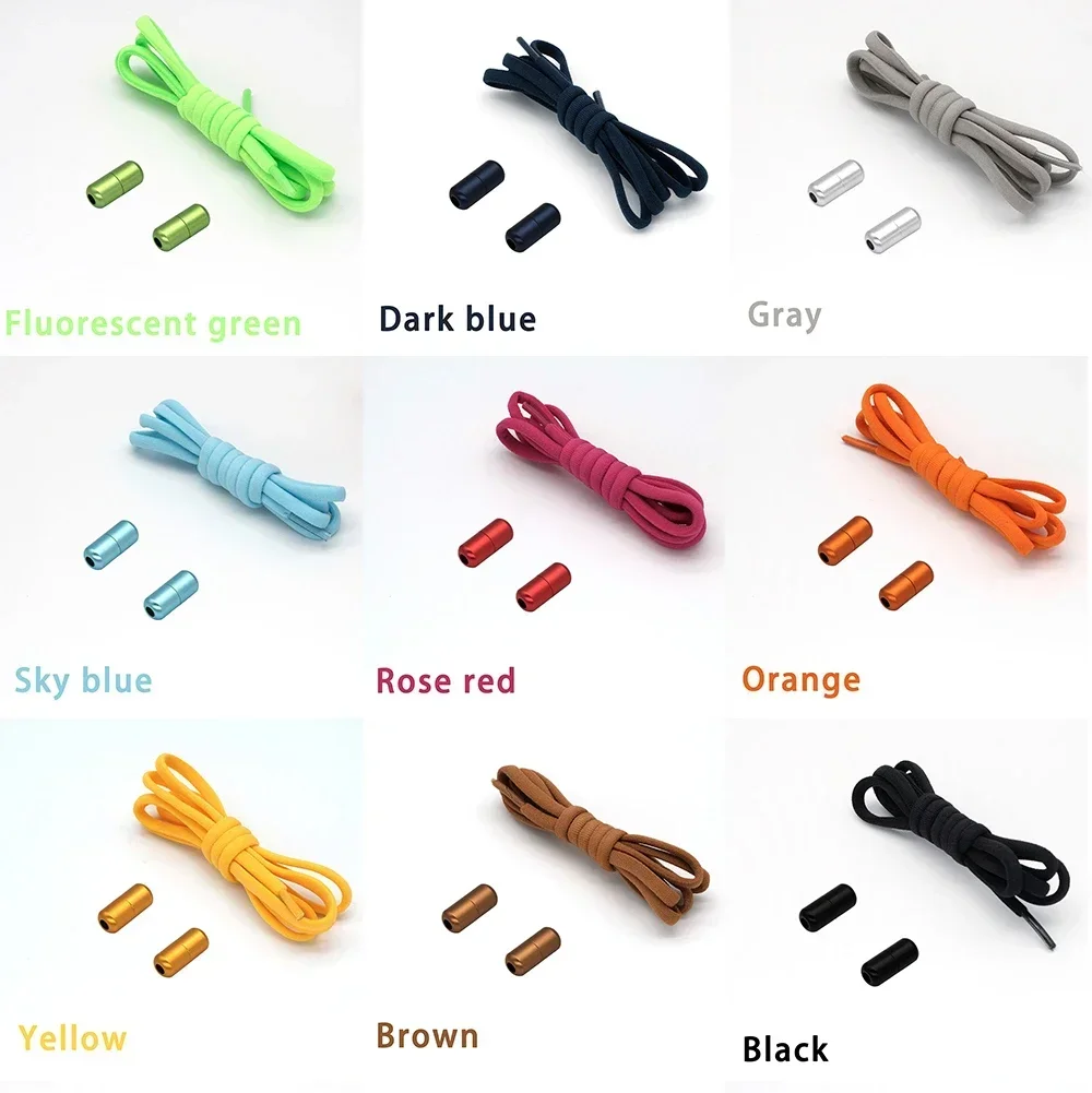 Elastic Shoe Laces Semicircle No Tie Shoelaces for Kids and Adult Shoelace for Sneakers Quick Lazy Laces Colorful Capsule Buckle