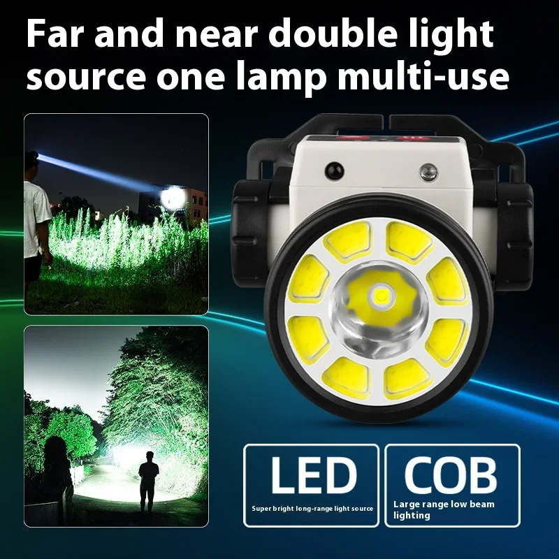 USB Rechargeable Headlamp Smart Motion Sensor LED Outdoor Strong Light High Lumen Headlight Waterproof Head Lamp