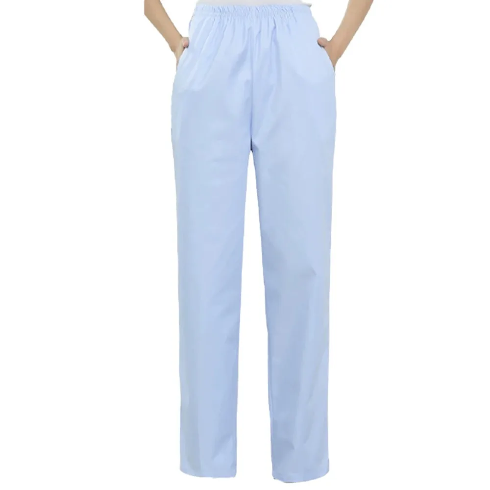 

Брюки для медсестры большого размера, синие, белые, эластичные, с эластичной резинкой на талии, летние брюки для врача и медсестры, рабочие шорты для салона красоты, аптека