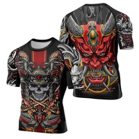 Samurai Warrior Men T Shirt Harajuku 3d Printed Musashi Samurai Short Sleeves Fashion Street Hip-hop Men Colthing Tee Tops