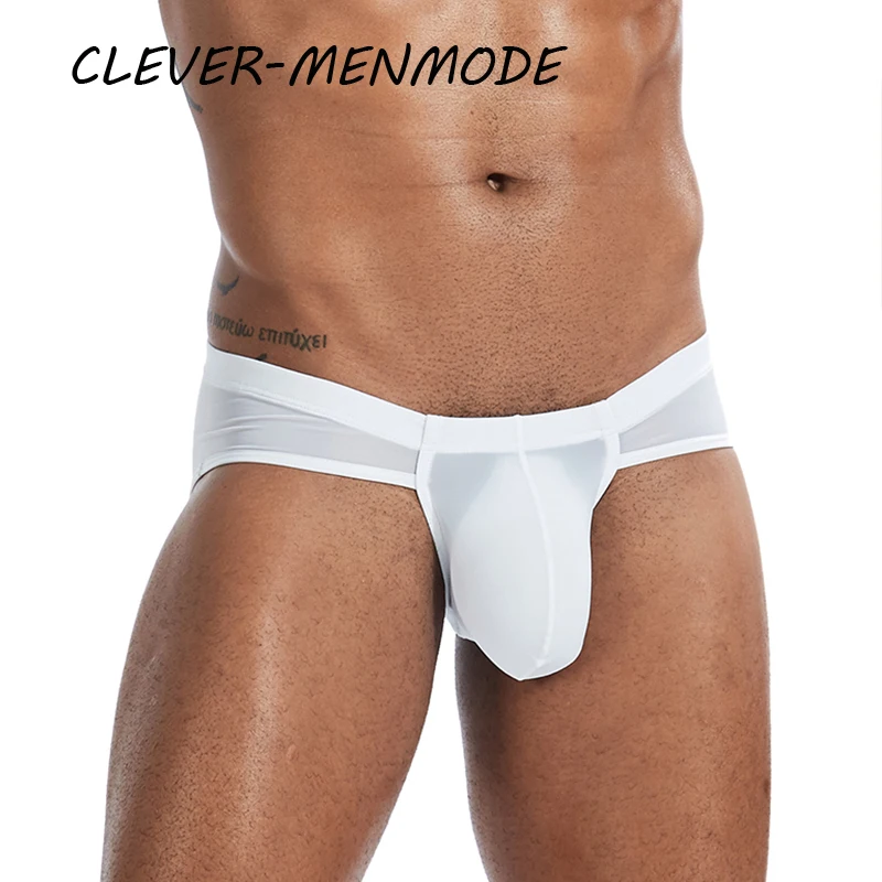 Men's Sexy Ultra-Thin See-Through Transparent Lingerie U Convex Big Penis Bag Briefs G String Elasticity Traceless Tight Shorts