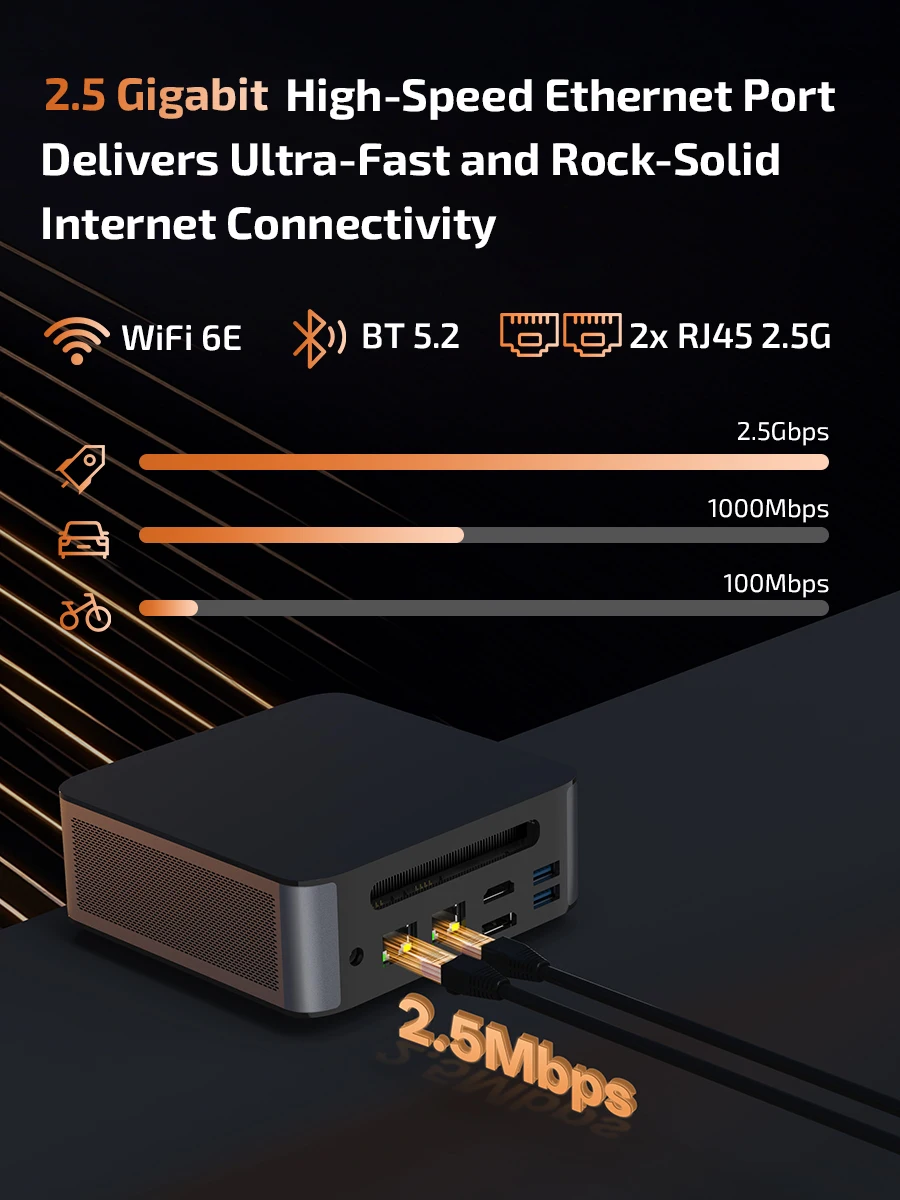 كمبيوتر صغير يعمل بنظام التشغيل Windows 11 Pro AMD Ryzen7 8745HS كمبيوتر صغير 16 جيجابايت رام DDR5 512 جيجابايت PCIE M.2 SSD WiFi6 BT5.2 كمبيوتر صغير