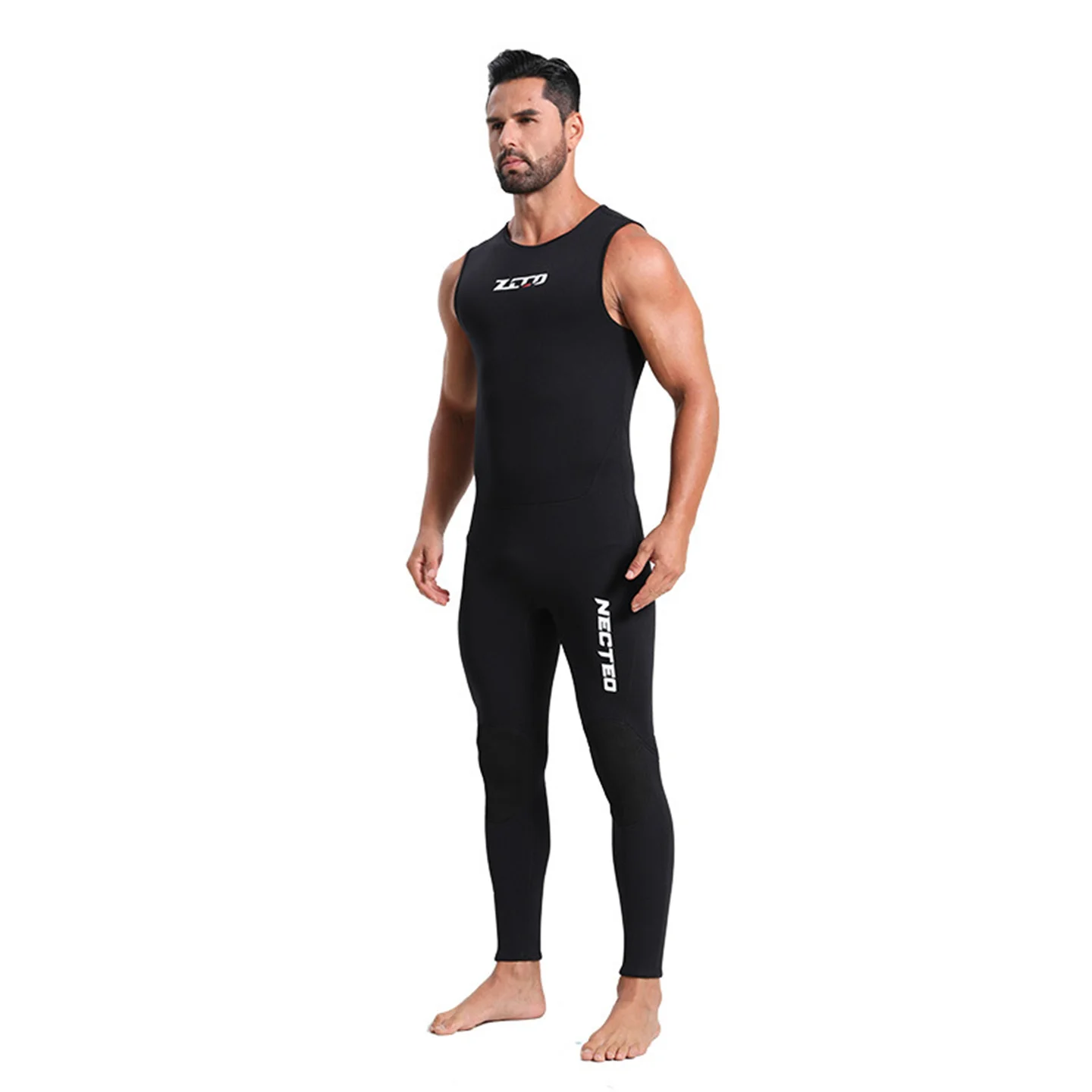 Summer Men's 3MM Neoprene Vest-Wetsuit Elastic Sleeveless Diving Suit Surfing Snorkeling Spearfishing One-Piece Swimsuit