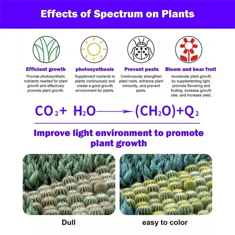 Promotion! Full Spectrum Plants Grow Light Auto On/Off LED Lamp Sunlight Quantum Grow Lamp
