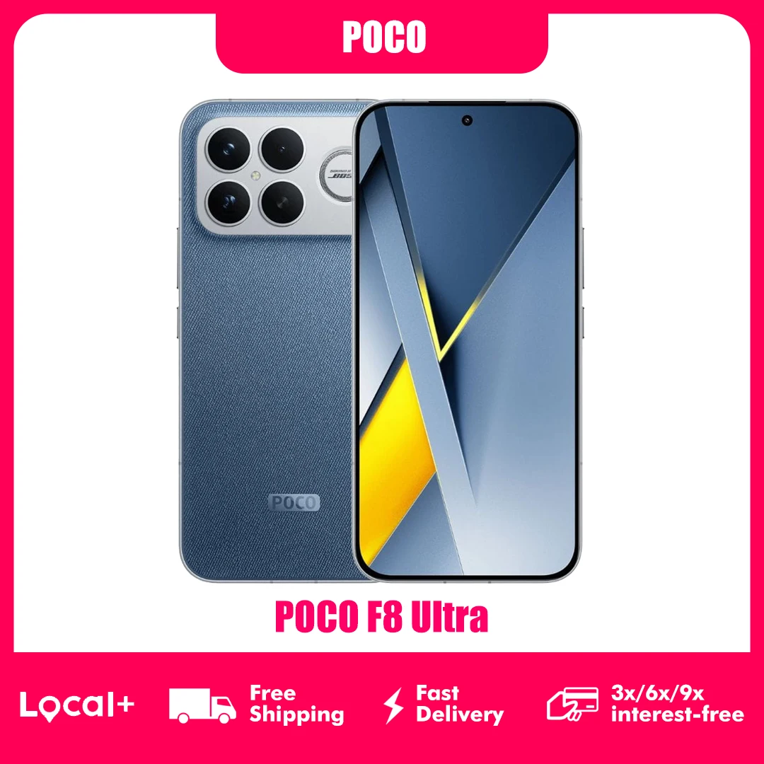 Smartphone POCO F8 Ultra 5G 12 Go/256 Go 16 Go/512 Go NFC sans chargeur, Snapdragon 8 Elite, batterie 6500 mAh