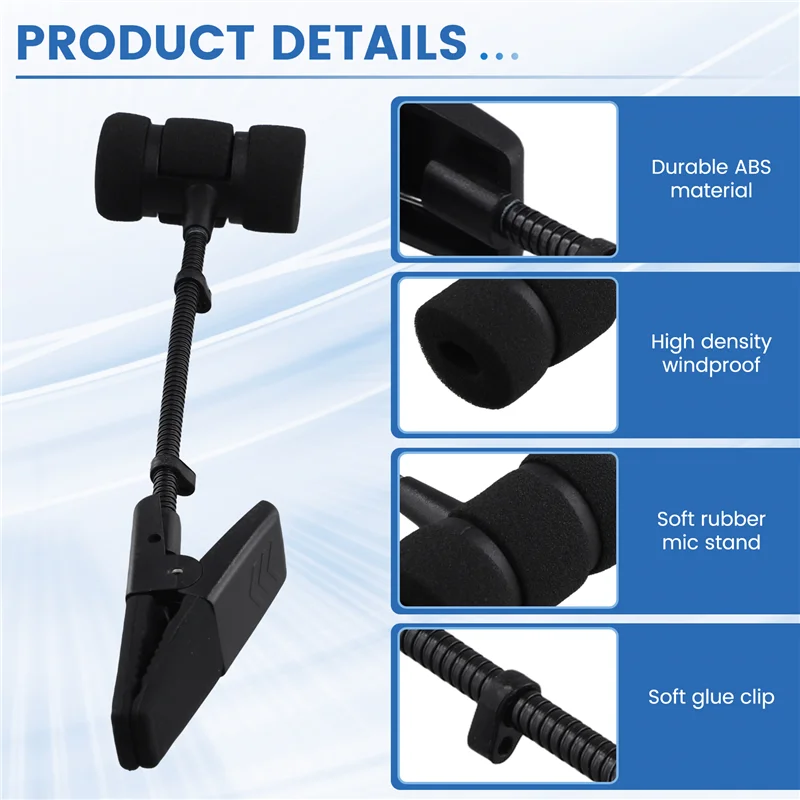 

RTENTE-Saxophone Microphone Mount Instrument Shockproof Mount Saxophone Specific Microphone Universal Stand Clip