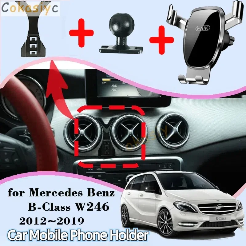 

Car Mobile Phone Holder For Mercedes-Benz B-Class W246 2012~2019 360 Degree Rotating Special Mount Support Bracket Accessories
