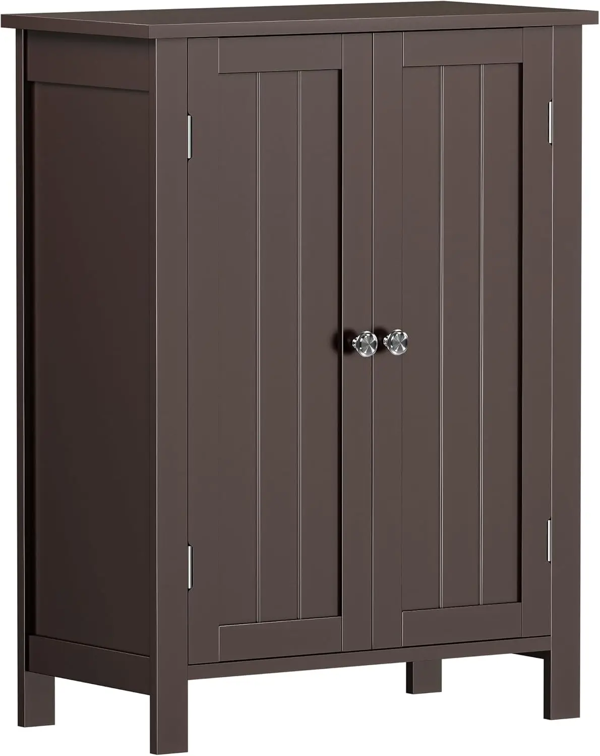

Bathroom Floor Storage Cabinet with Double Door Adjustable Shelf Wooden Organizer Cabinet for Living Room Bathroom Bedroom Moder