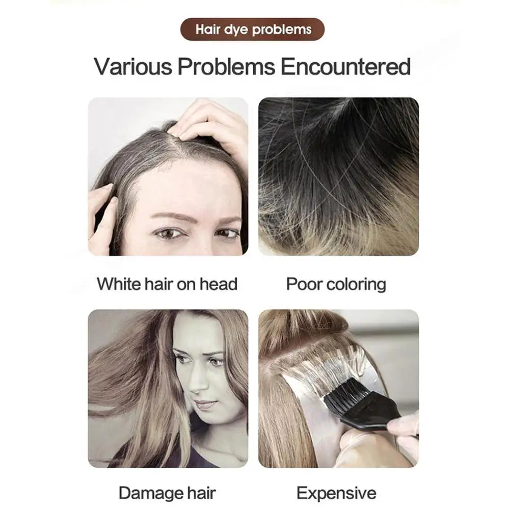 3-in-1 Collagen Argan Oil Shampoo Long-Lasting Black Hair Dye Shampoo for Men Women Nourishes Colors Gray Hair, 500ml Formula view 2