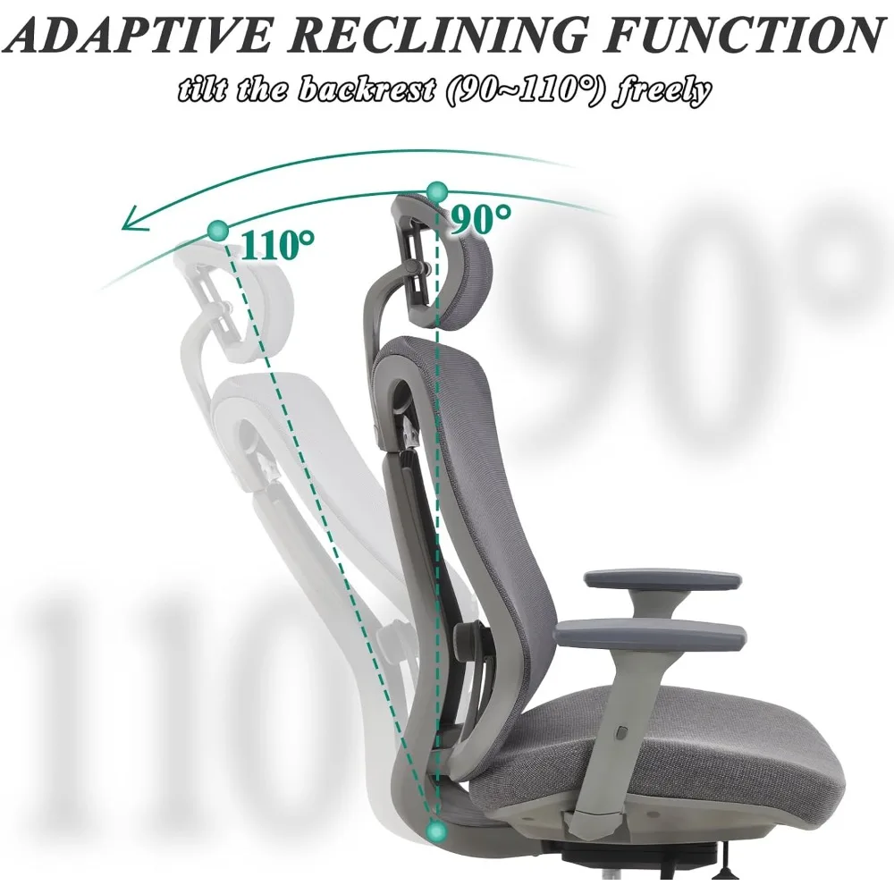 كرسي مكتب مريح من LuxErgo، كرسي مكتب شبكي، كرسي مهام تنفيذي مع دعم قطني، أسطوانة غاز معتمدة من SGS، 300 #5