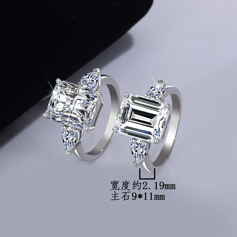 Wholesale Fancy Shape Diamond Ring - Women's PT950 Platinum, 5 Carat Radiant Cut Moissanite, Luxury Sparkly