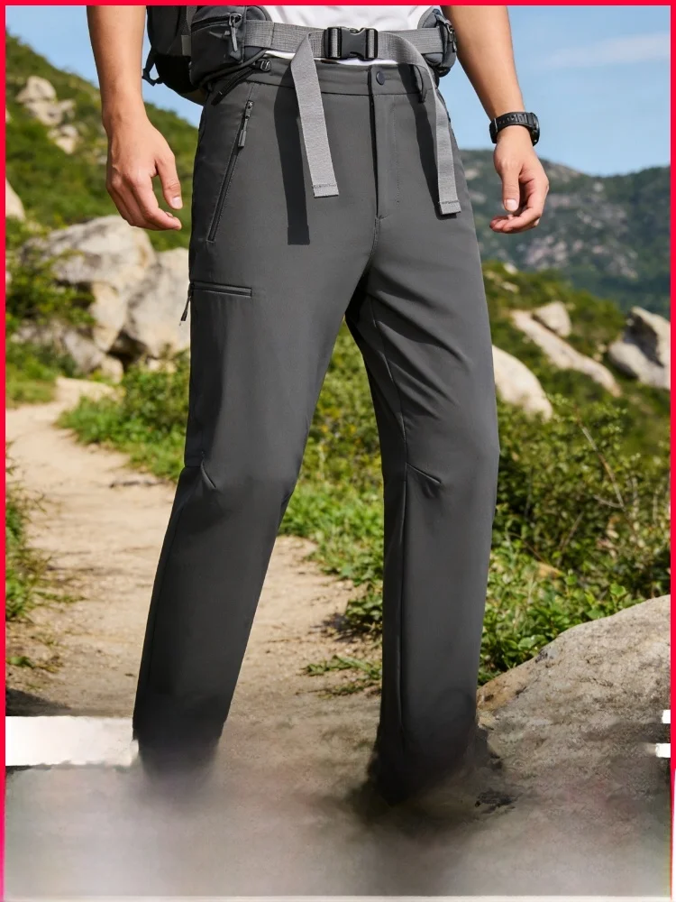 

Outdoor Men's Casual Trousers Quick Dry Wear Resistant Tear Proof 3D Tailoring Workwear Spring Summer High Waist Straight Leg