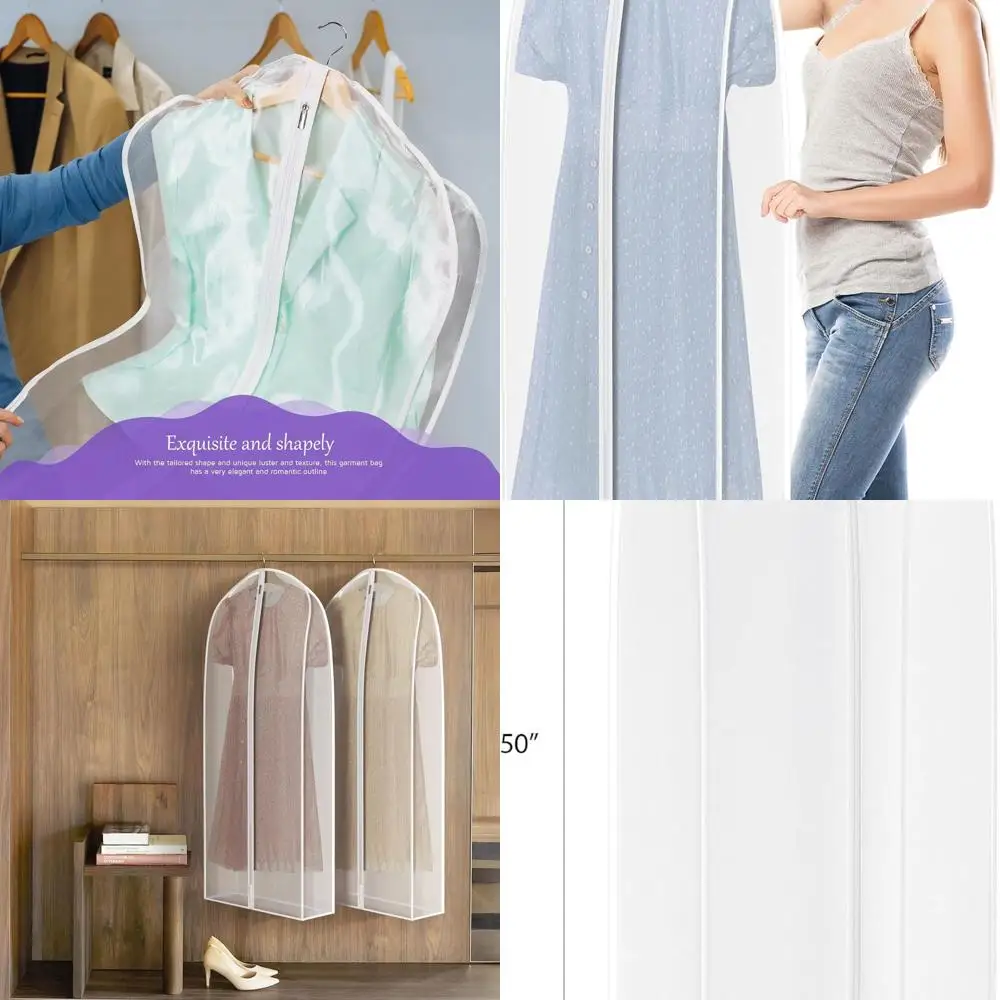 

Breathable Suit Bags for 50 Fur Coats, Set of 4 Silky Dust Covers for Closet Storage, Wrinkle-Free for Leather & White Clothing