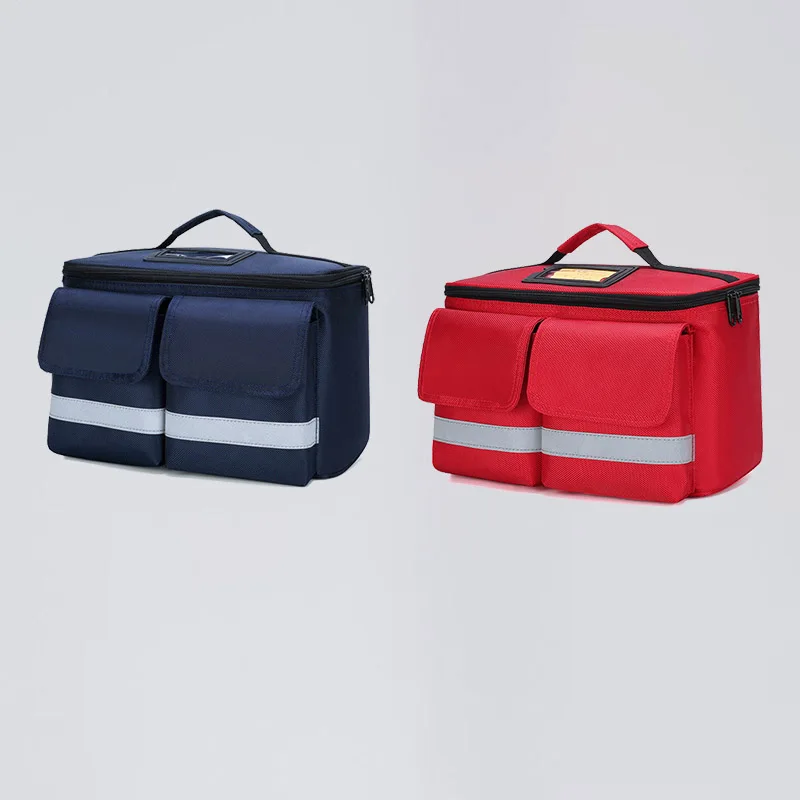 New Waterproof Oxford Cloth Small Handbag Men And Women's Travel Home Storage Bag Emergency Medicine Dark Blue Red Shoulder Bag