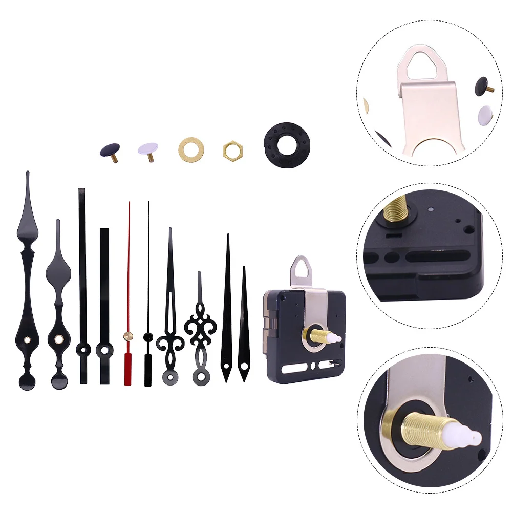 

1Set Durable Clock Movement Kit High Torque Long Shaft Simple Elegant Design for DIY Projects and Repairs Clock Movement