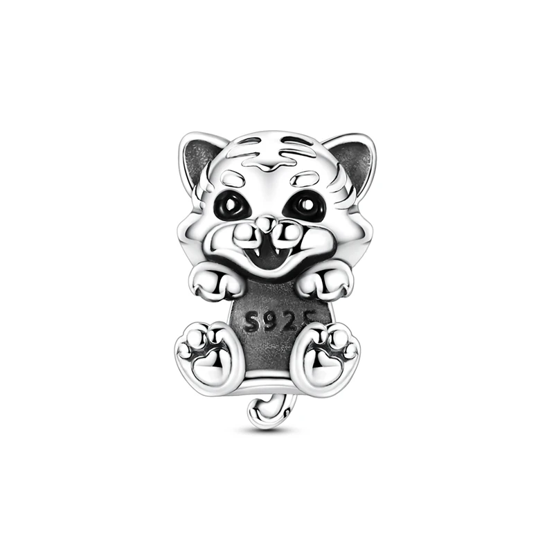 Charms Beads Cute Tiger Animal Bead Plata Fit Original 925 Charms Bracelet Beads Jewelry Gifts for Women