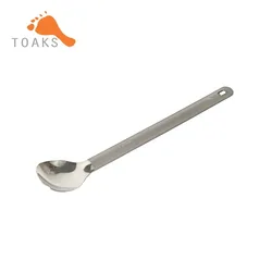 TOAKS SLV-11 Titanium Long Handle Spoon with Polished Bowl Outdoor Picnic and Household Dual-Use Tableware 220mm 19g