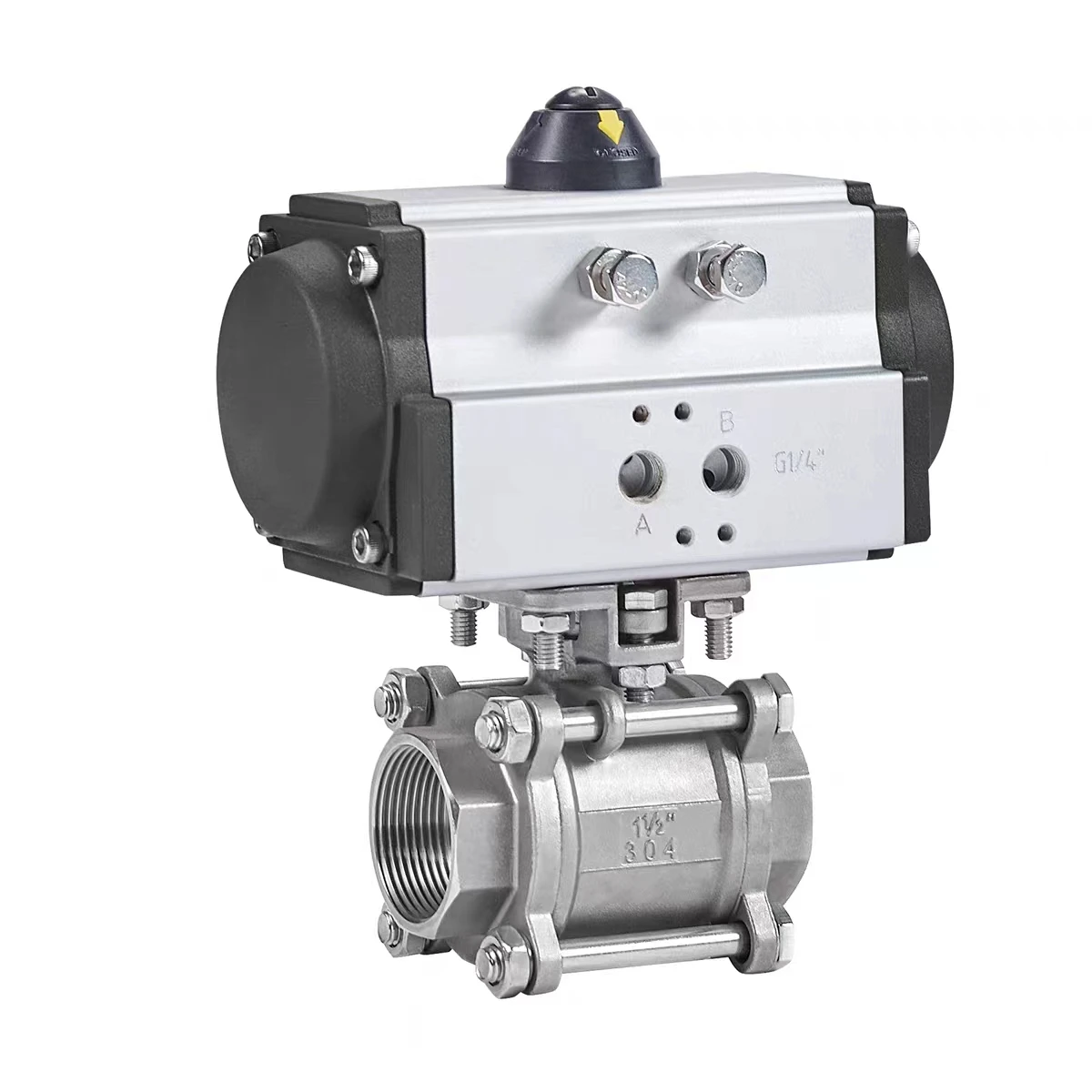 Valvola a sfera da 2 pollici attuatore pneumatico DN15-DN100 personalizzabile in acciaio inossidabile per valvole di controllo ODM OEM per supporti idrici