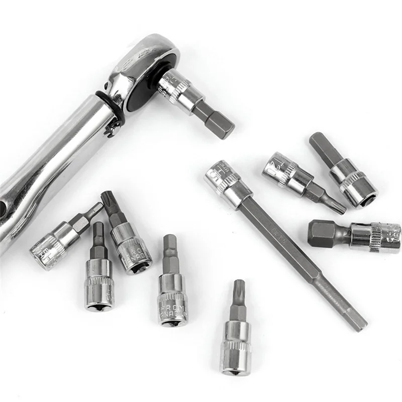 AB45 11 PCS Set di chiavi dinamometriche in scala precisa Kit di cassette degli attrezzi di riparazione a cricchetto da 1/4 pollici 5-25Nm Cambio rapido per auto Facile installazione