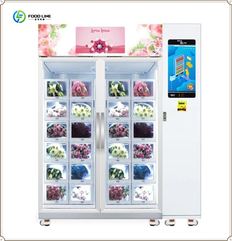Fully Automatic Floral Vending Machine with Custom Lockers Commercial Fresh Flower Vending Machines FL Cutomized